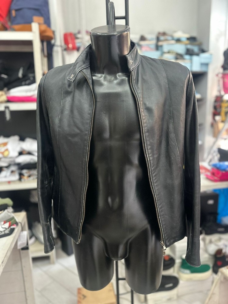 Men's Black Jas Leather Jacket Size L LLV382 Pre-Owned