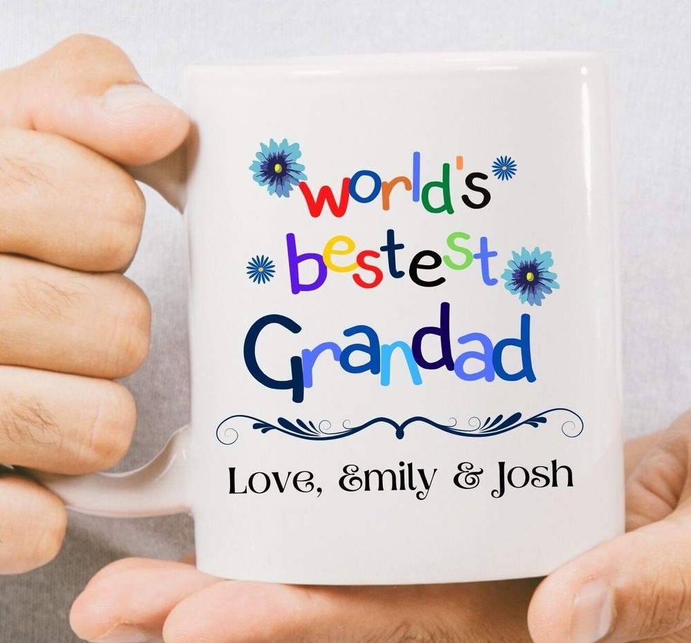 Taza de café personalizada para abuelo mejor del mundo taza de cumpleaños regalo día del abuelo