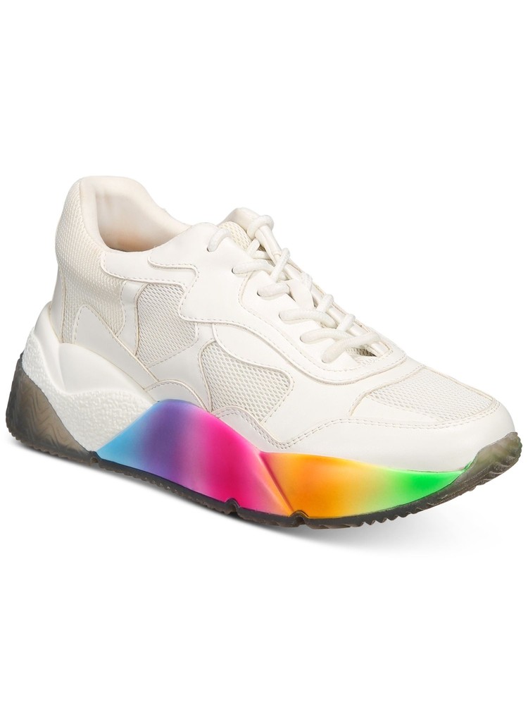 INC Womens White Colorblocked Bubblez Round Toe Wedge Athletic Sneakers 5 M