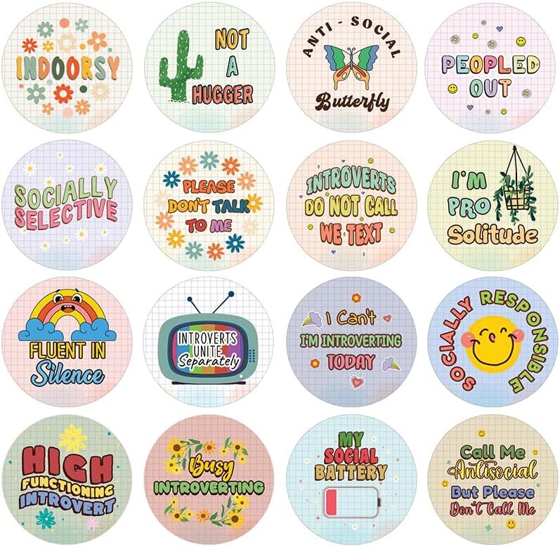 Relatable Introvert Stickers (10 Sets X 16 Designs)