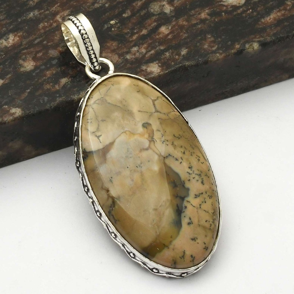 Dendrite Opal Gemstone Ethnic Pendant Jewelry Wedding Gift 2.56