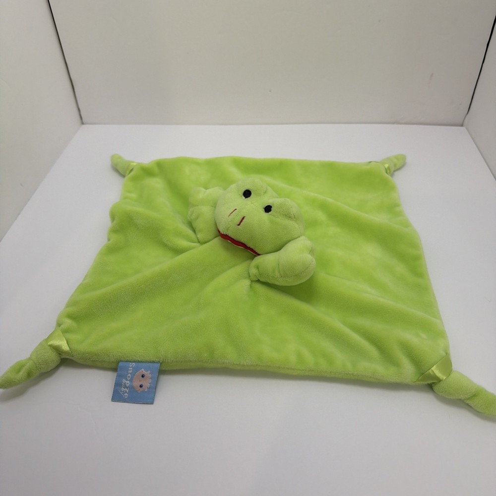 Snooze Baby Green Frog Security Blanket Knots Lovey Dutch