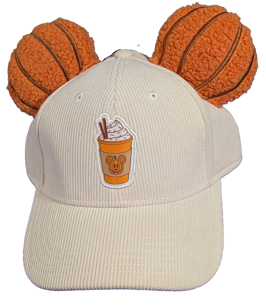 Disney Mickey Mouse Pumpkin Spice Ears Dad Hat NWT Hot Topic Corduroy Fall Cap