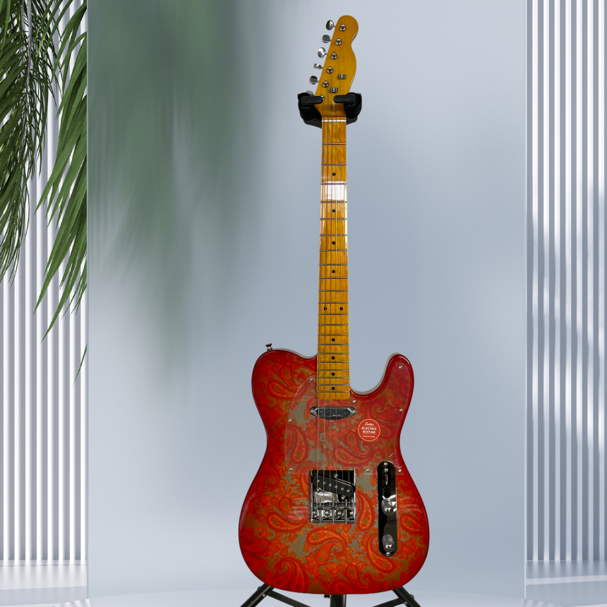 New Product Orange Paisley Solid TL Electric Guitar SS Pickups Maple Fretboard