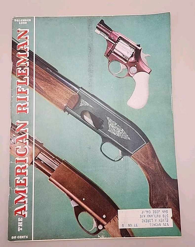 American Rifleman Magazine Dec 1958 Subscription Issue NRA M1 Rifle Cover