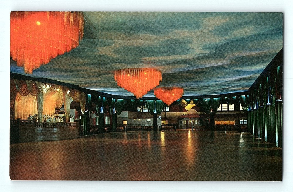 Beautiful Alhambra Ballroom Crescent Park Riverside Rhode Island RI Postcard F1