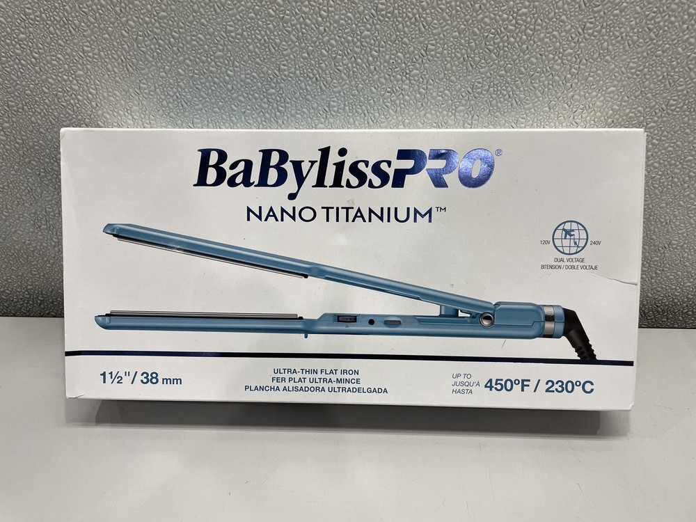 BaByliss Pro Ultra-Thin Straightening Flat Iron, Blue