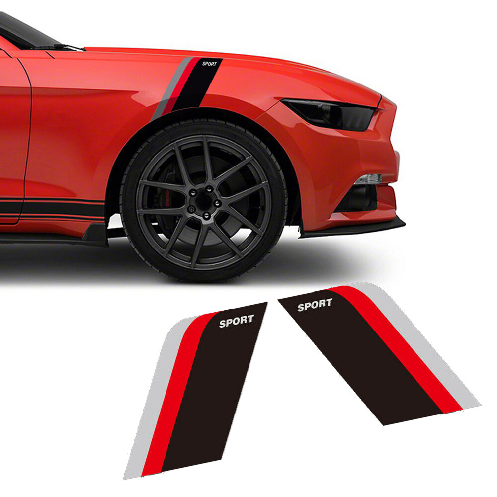 2PCS Sporty Car Side Door Fender Racing Decals DIY Scratch Stickers