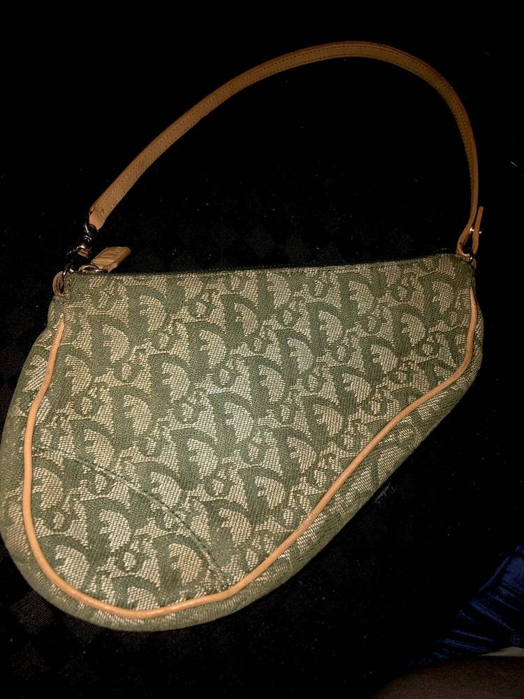 Christian Dior Trotter Brown Saddle Pouch Shoulder Bag 19cm Pre-Owned