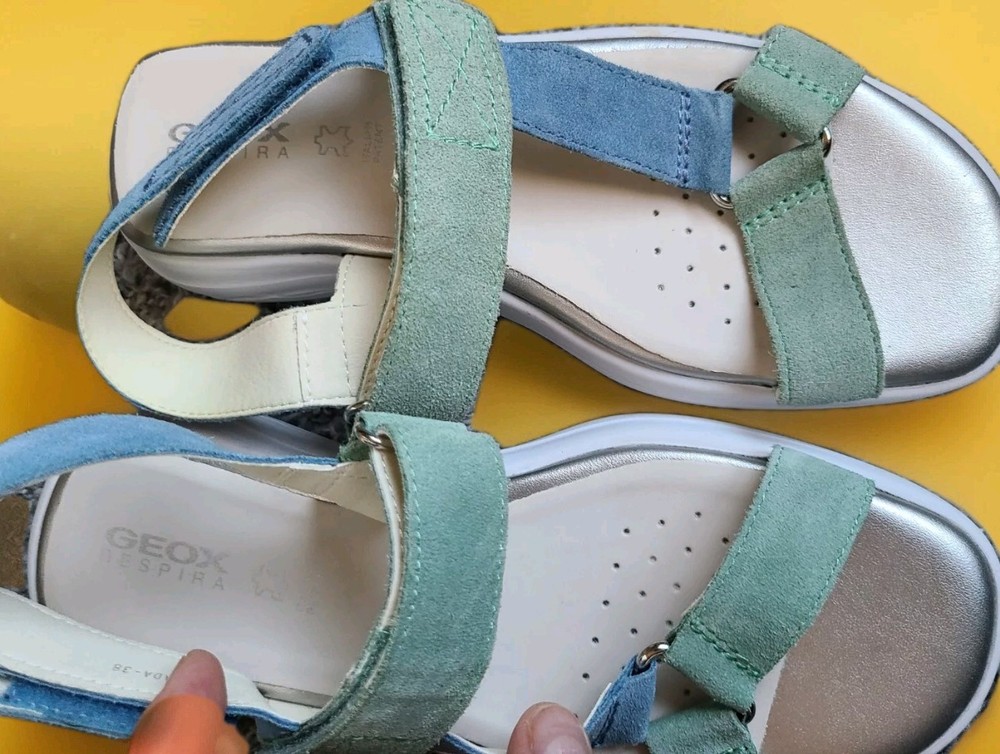 Geox Respira Spherica Hiking Sandals Mint Green NWOB Women Size 8 EU 38 Rare Italy
