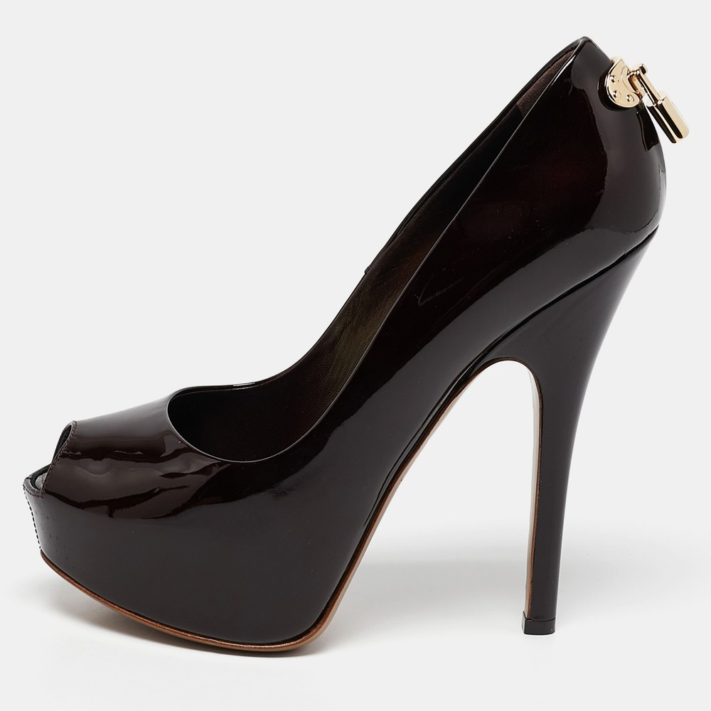 Louis Vuitton Burgundy Patent Oh Really Pumps EU 38
