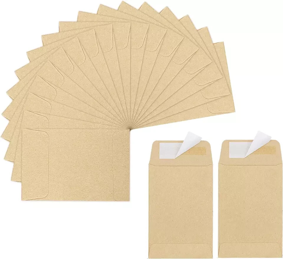180Pcs 2.35x3.5 Small Seed Saving Envelopes Bulk Empty Paper Packets for Coins Storage