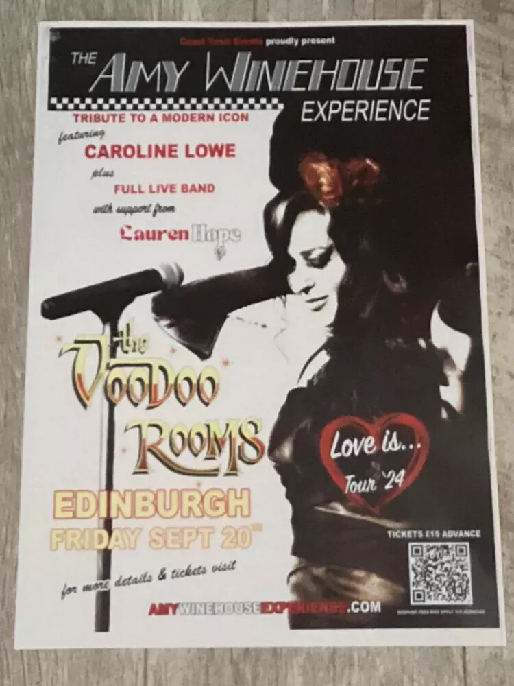 Amy Winehouse Experience Edinburgh 2024 2025 Tribute Concert Poster