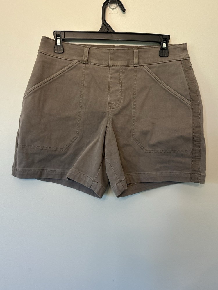 SPANX Stretch Twill Shorts Brown Pull On Shorts Size M