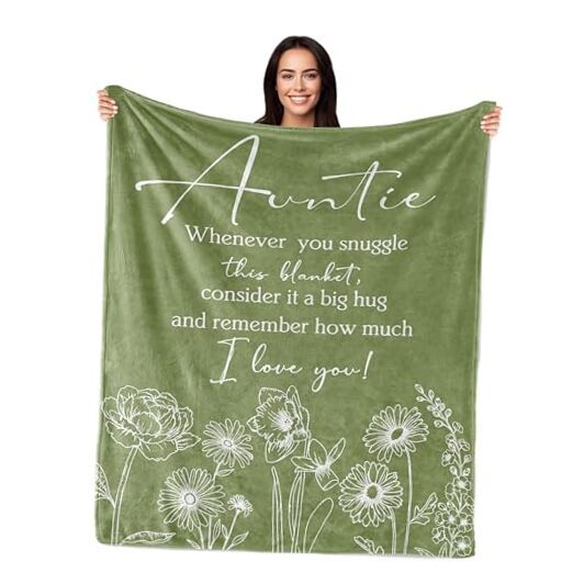 Best Aunt Ever Gifts - Large 60x50 Inch Birthday Blanket for Auntie  