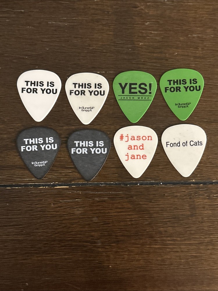 Jason Mraz Guitar Pick Collection Tour Authentic Picks. 8 Total Guitar Picks