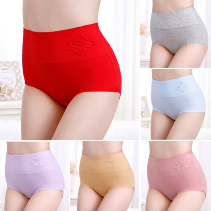 Ladies Cotton Tummy Control Panties Leak Proof Underwear Women High Waist Pants*