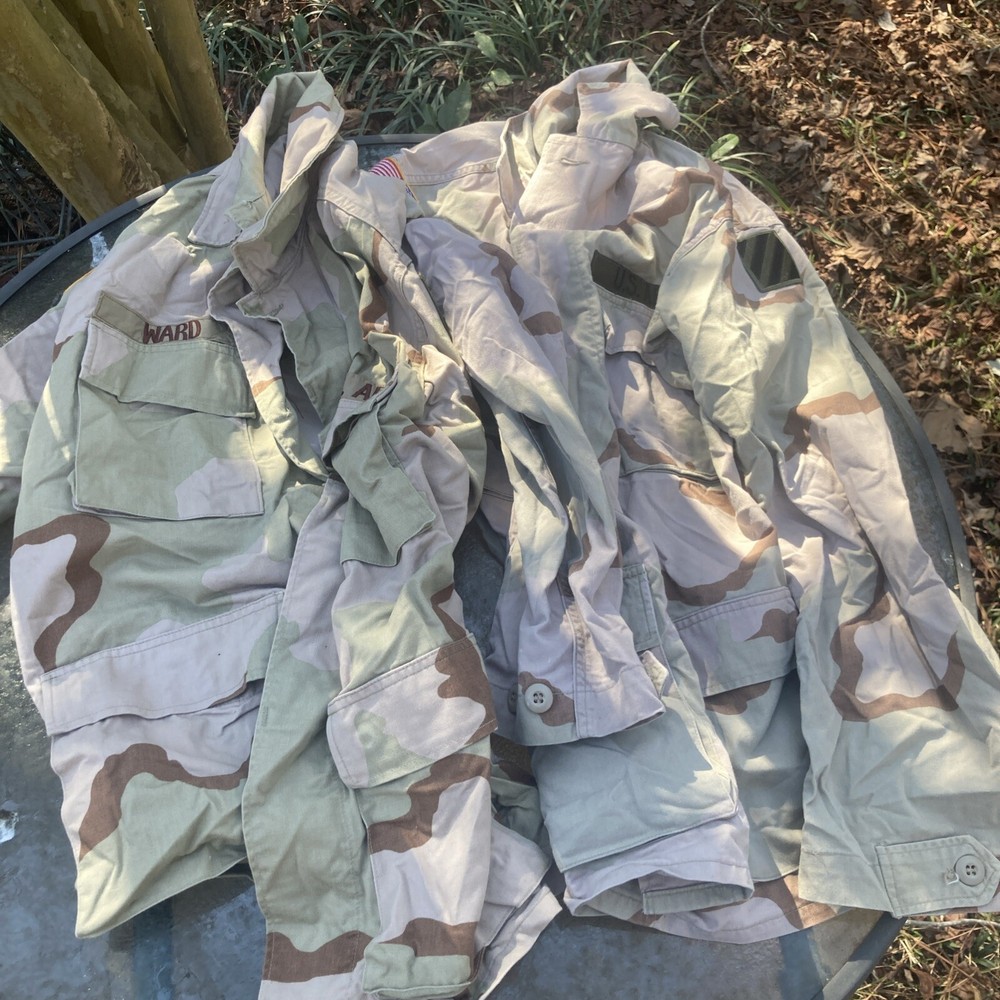USGI Military Desert DCU Camo Combat Shirt Medium Long