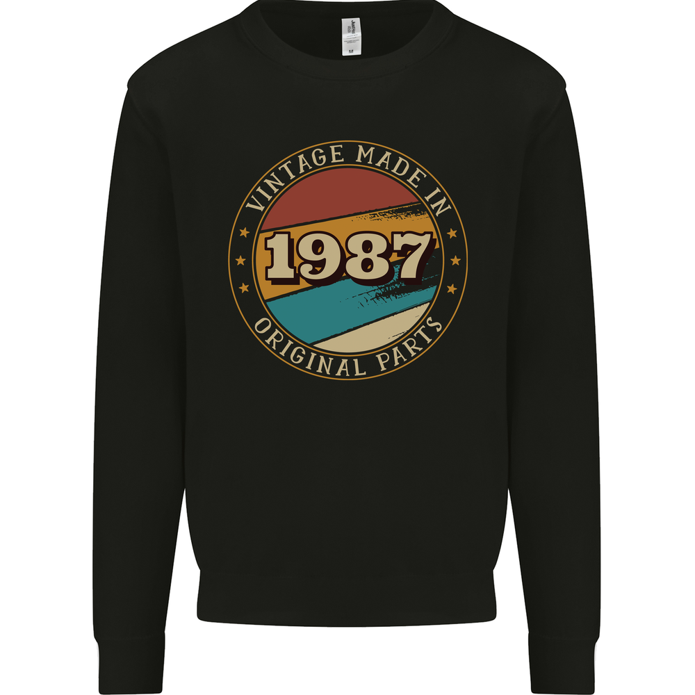 37th Birthday  Vintage Made In 1987 Mens Sweatshirt Jumper