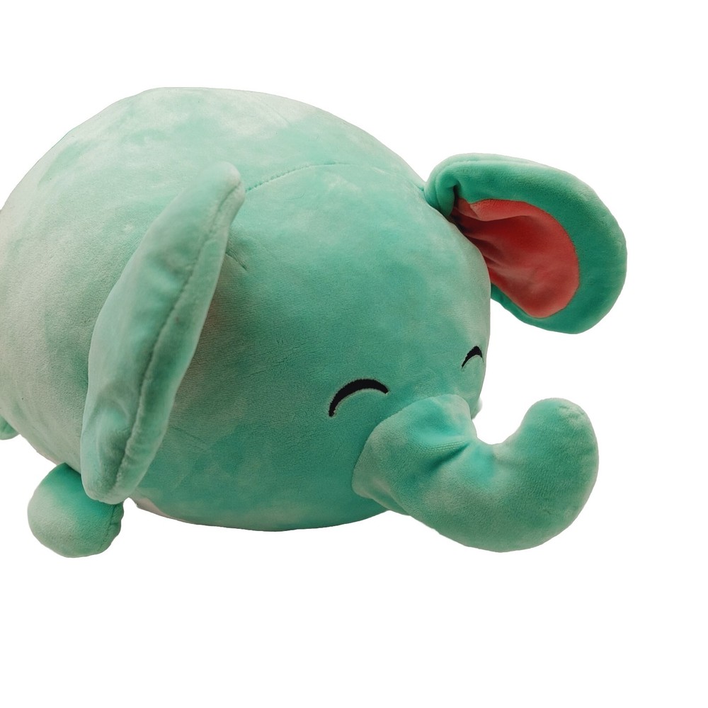 Linzy Toy Elephant Plush Stuffed Animal Turquoise Green Pink 14”