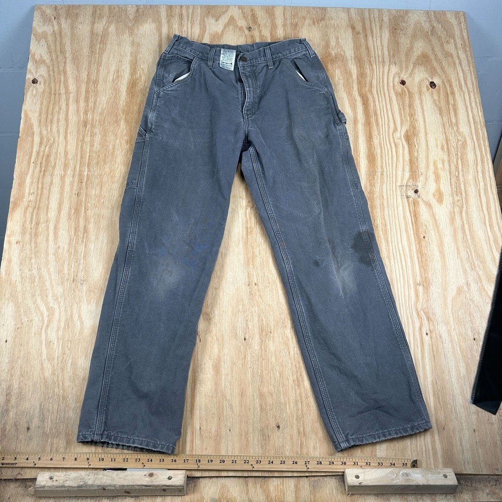 Carhartt Original Dungaree Fit Rugged Straight Leg Cut Men's Sz 32 Gray Y2K VTG