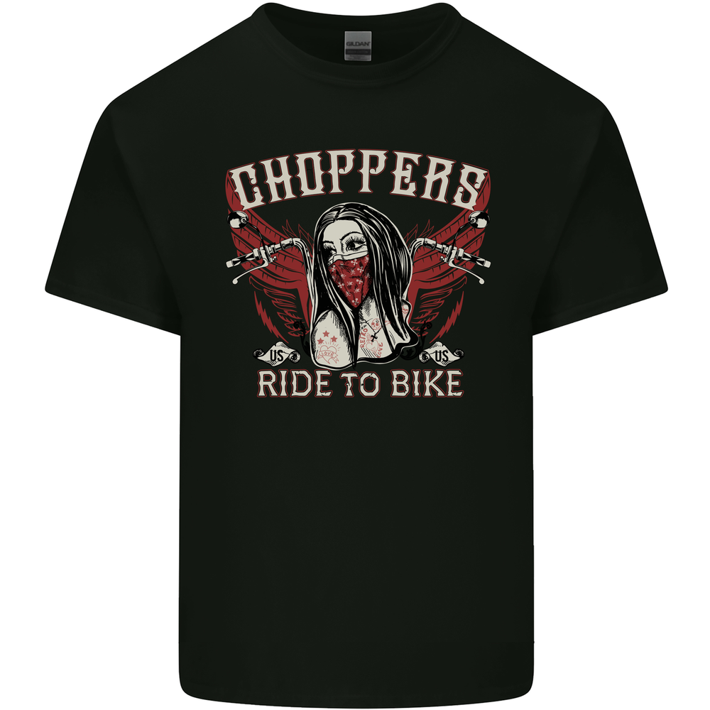 Choppers Ride to Bike Outlaw Biker Motorcycle Mens Cotton T-Shirt Tee Top