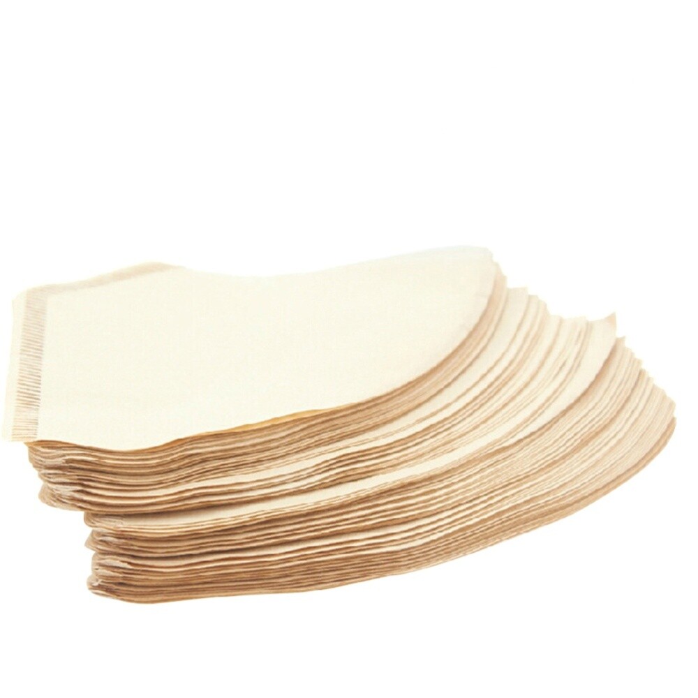 100pcs Unbleached Coffee Filter Paper Cones for Drip Brewing