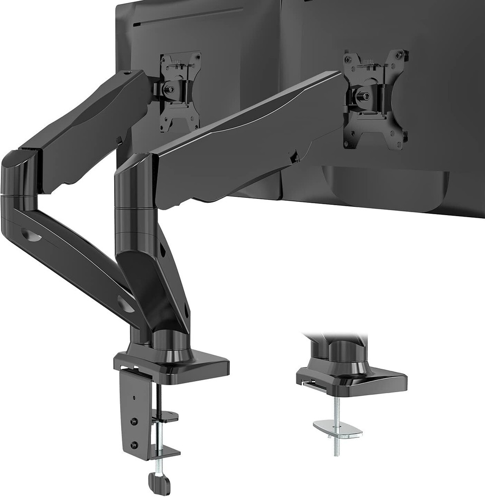Dual Monitor Stand Arms Mounts Fully Adjustable Gas Spring - For 2 Monitors