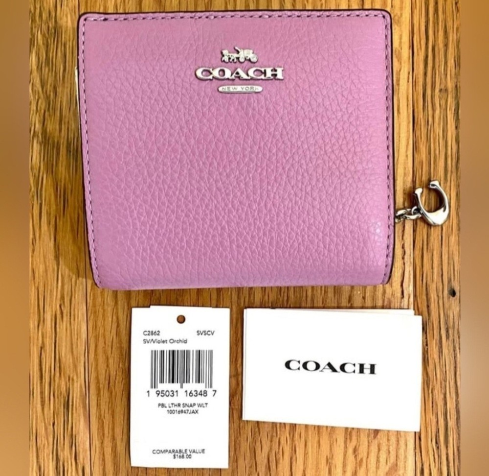 Coach Lilac Leather Women's Wallet with Tags New
