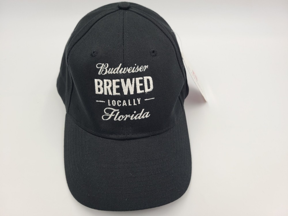 Vintage Budweiser Brewed Locally Florida Adjustable Hat Cap Beer Men Made in USA