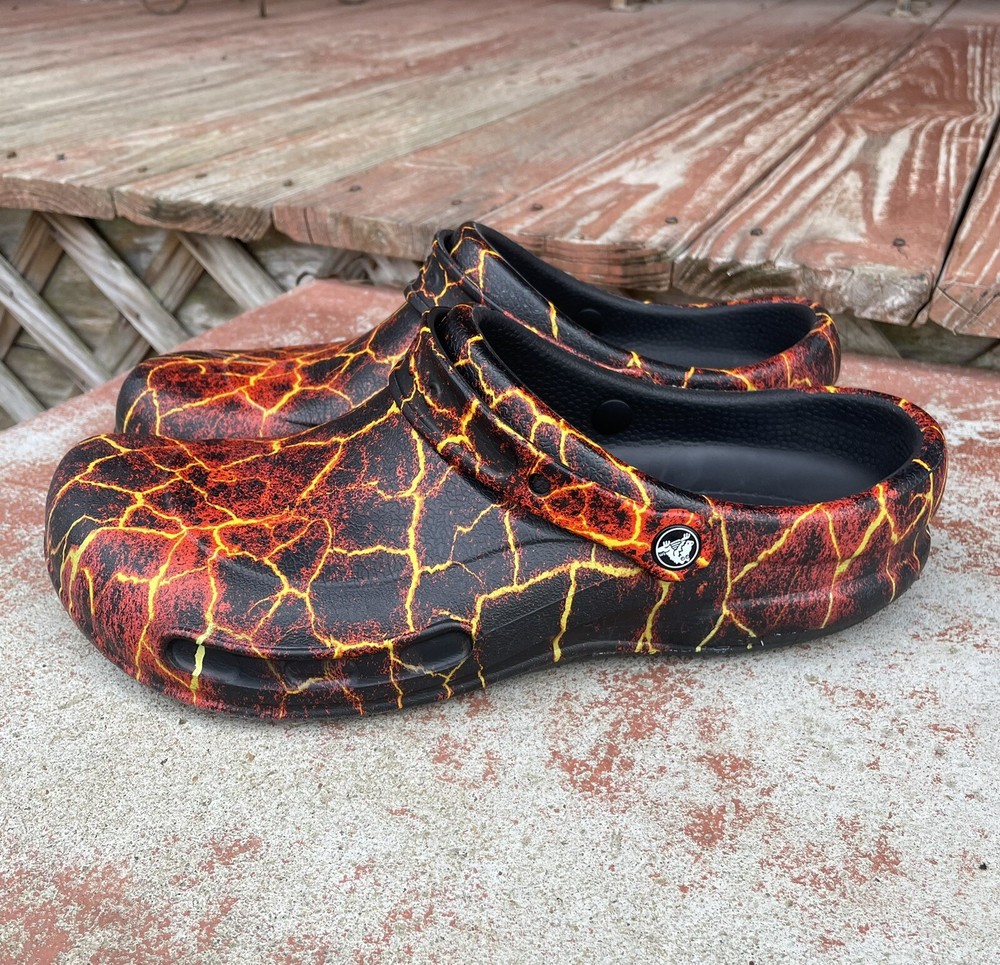 Crocs Bistro Lava Slip-On Shoes Clog Mens 12 Black Magma Slip Resistant Croc