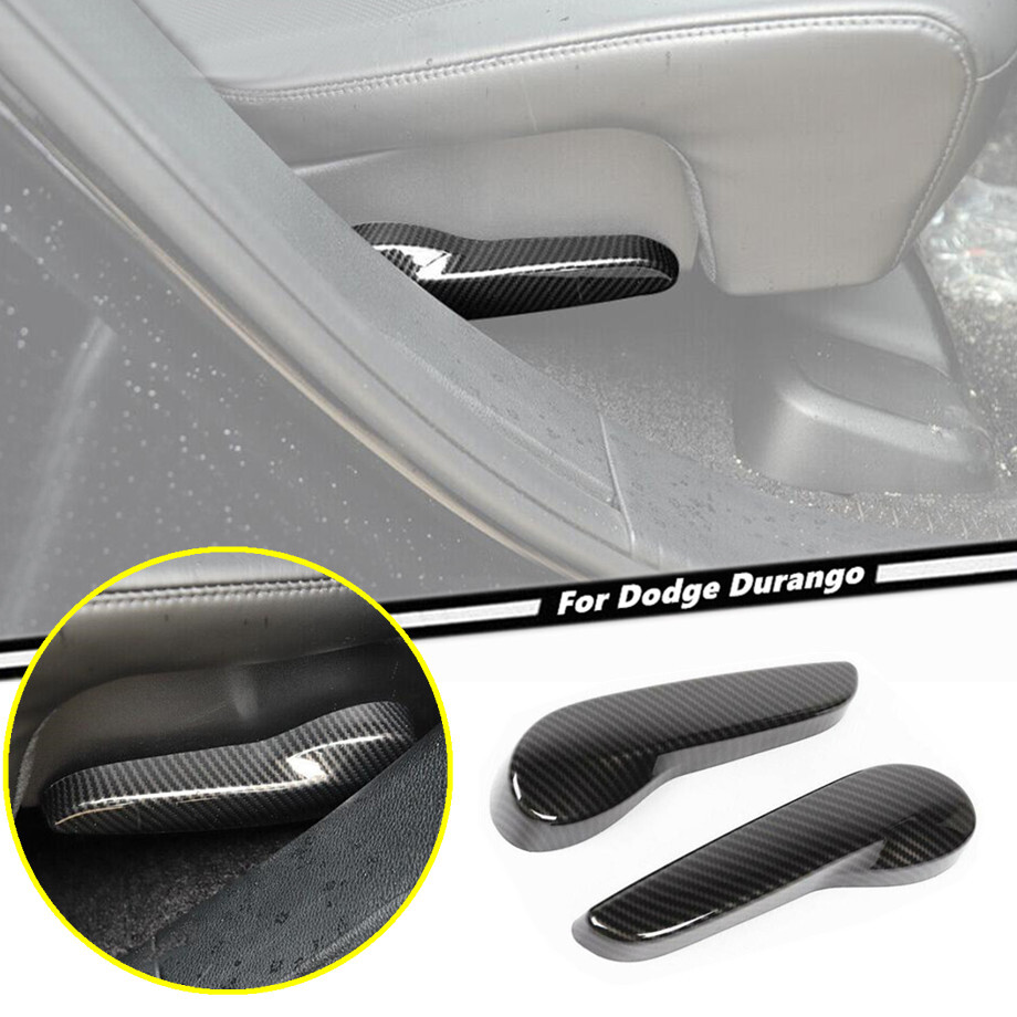 2P Rear Seat Handle Adjust Cover Trim For Dodge Durango 11-24 Accessories Carbon