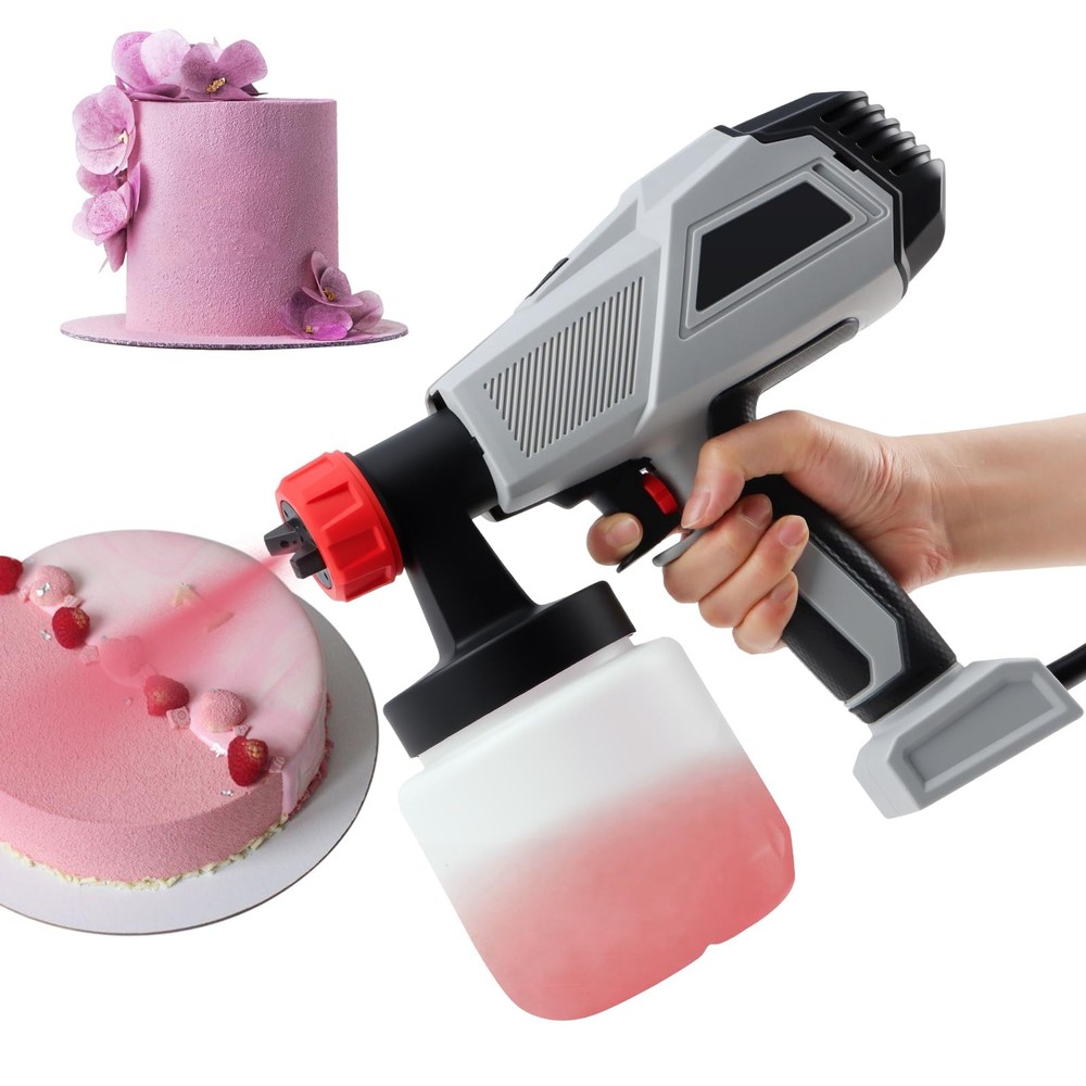 500W Chocolate Spray Gun for Cake Decorating Kit with 3 Nozzles