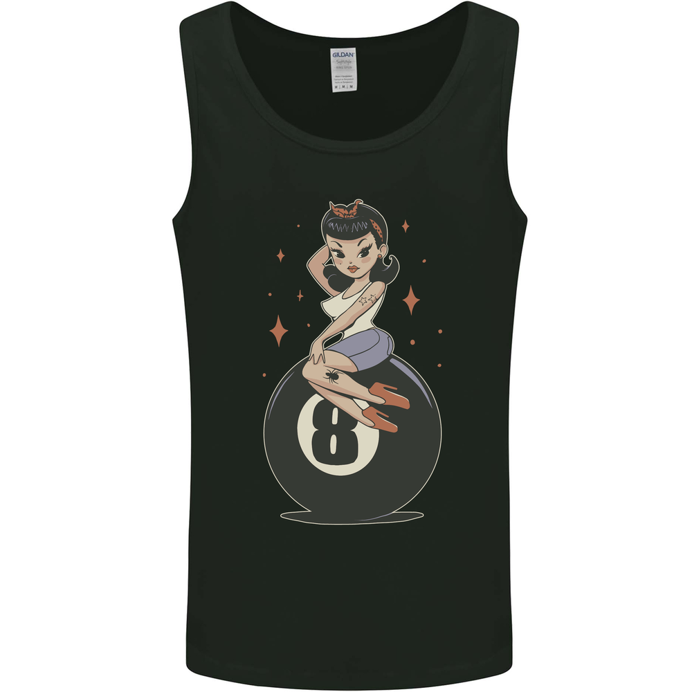 8-Ball Pinup Pool Mens Vest Tank Top