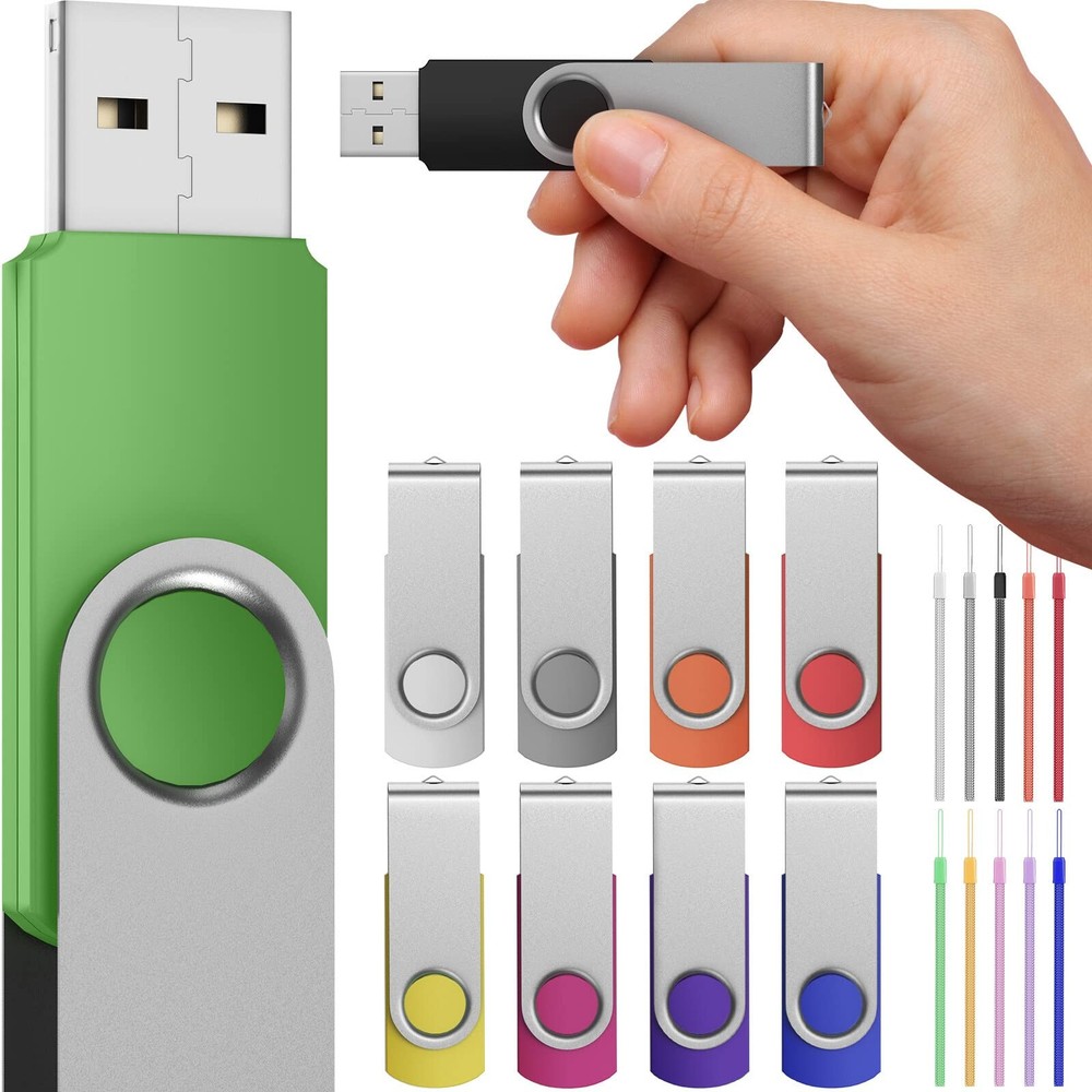 8GB USB 3.0 Flash Drives 10-Pack Multicolor High-Speed Data Storage