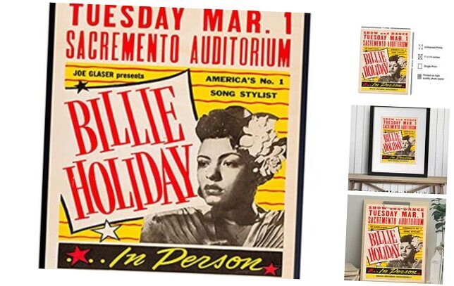 Billie Holiday Poster Wall Art & Decor - LARGE 11X14 - Vintage Concert 11x14
