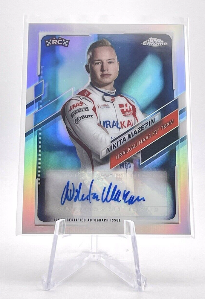 Nikita Mazepin 2021 Topps Chrome F1 Chrome Autograph /125 Rookie #CA-NM