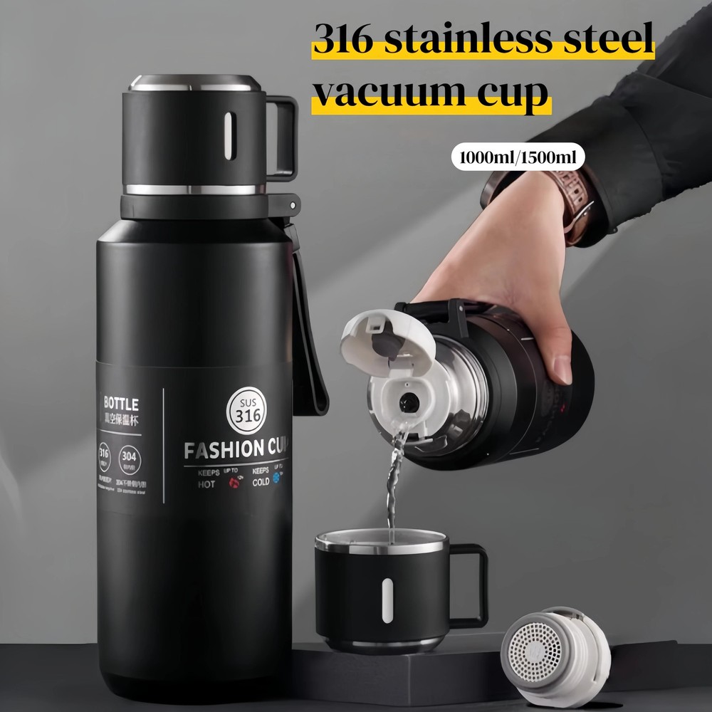 Double Wall Vacuum Insulated Thermos Stainless Steel Water Bottle Hot Cold