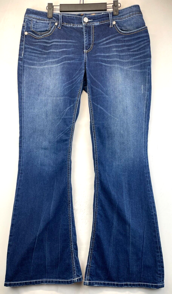 Seven for All Mankind Jeans - Blue - Mid Rise - Flare - Embroidered (2522)