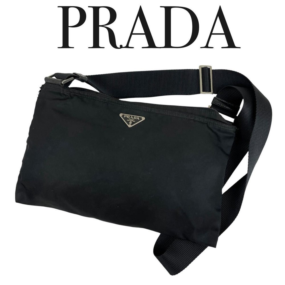 RARE PRADA nylon sacoche diagonal shoulder handbag tote