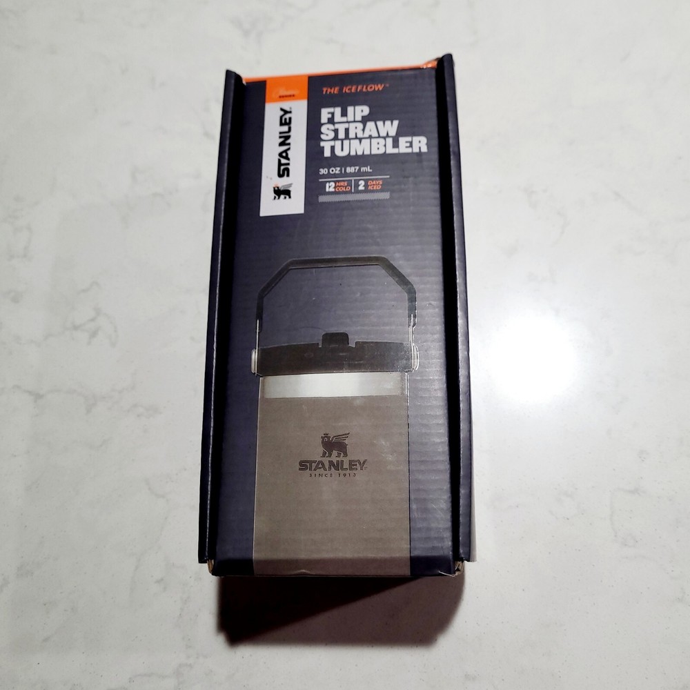 Stanley Tumbler IceFlow Flip Straw 30oz Rare Gray Black Cup NWT