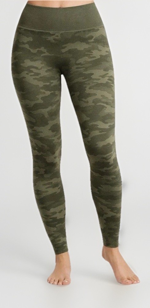 Spanx Leggings Look At Me Now High Waisted Camo Green Women’s Size M Seamless
