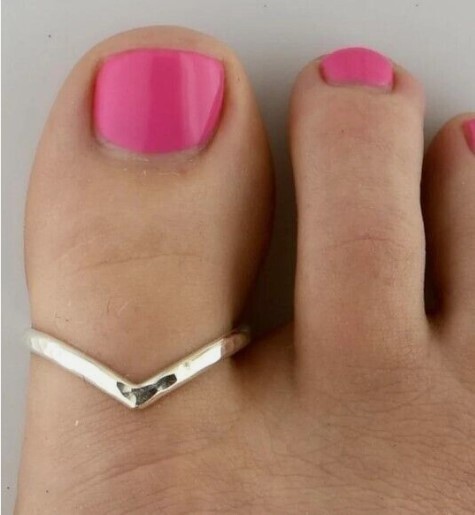 VALENTINE GIFT Adjustable Women's Solid Metal Thumb Big Toe Ring Real 925 Silver