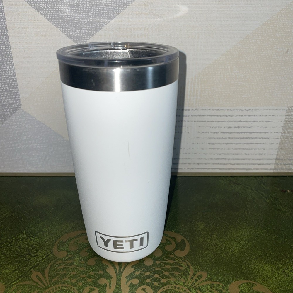 YETI Rambler 10oz Tumbler with Magslider Lid - White - EUC🍁