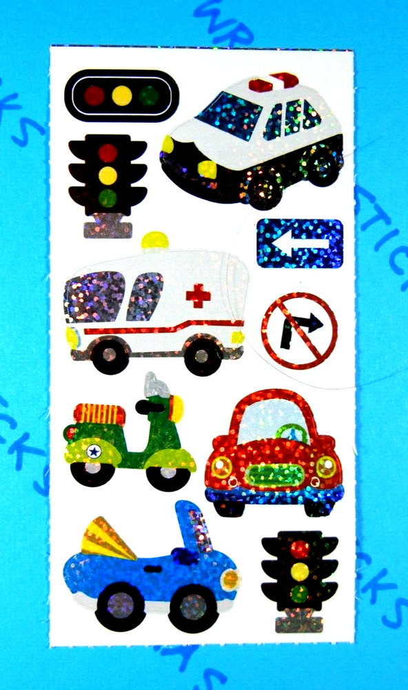 Vehicles & Road Signs Stickers Small Prismatic Sheet