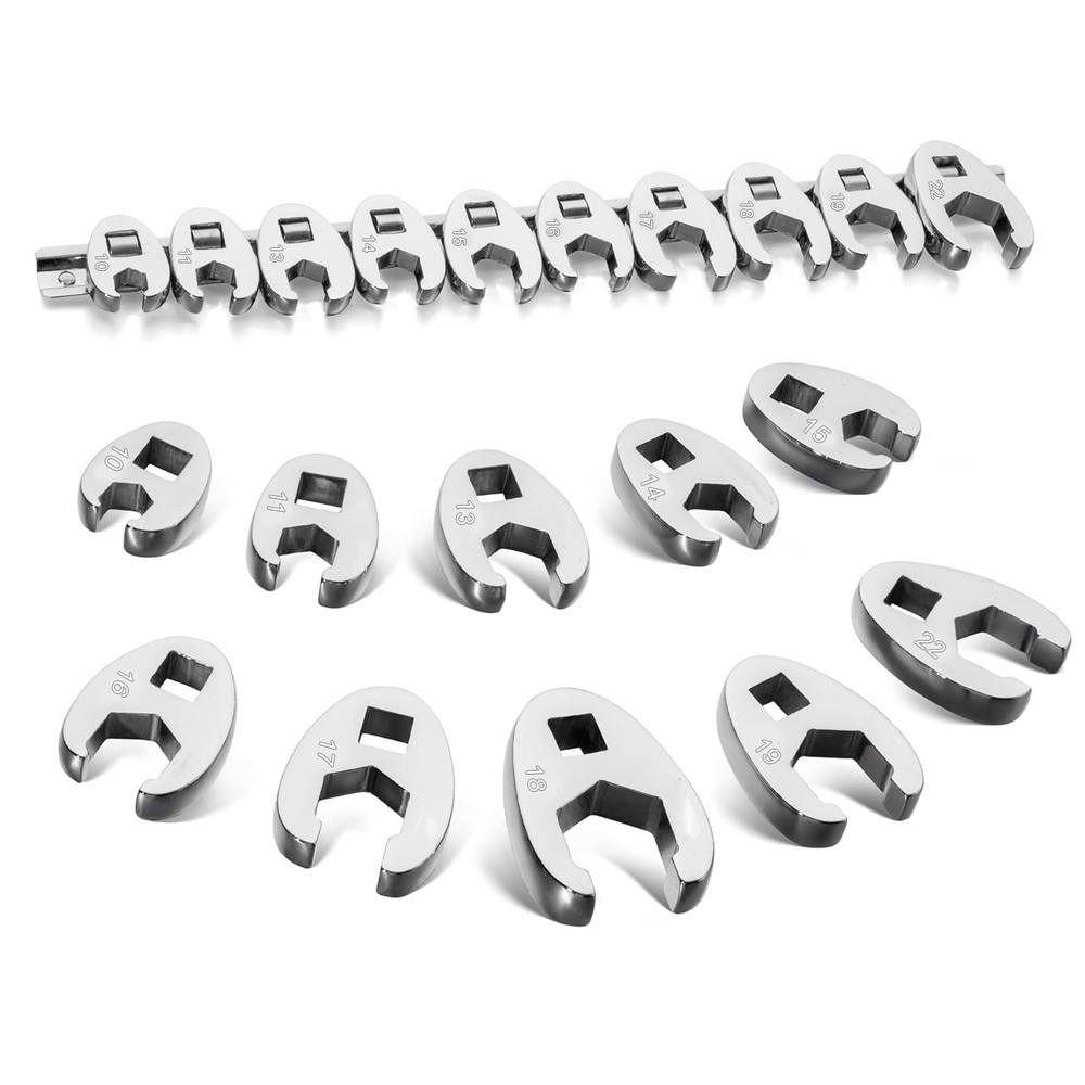 10-in-1 Interchangeable Crow's Foot Wrench Kit 3/8