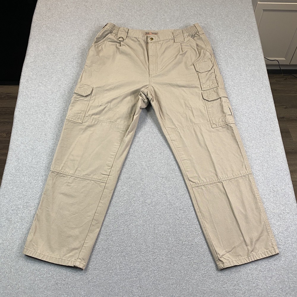 5.11 Tactical Pants Mens 40x32 Cargo Cotton Canvas Beige Utility Workwear Law