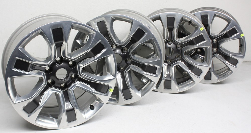 Set Of 4 OEM 20 in Wheel For Ram 1500 5YD591AUAA Chrome Black spoke inserts WRU