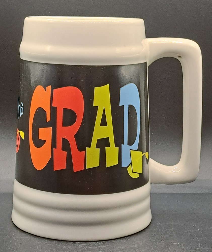46oz Graduation Stein - Hats Off To The Grad Heavy Ceramic Mug