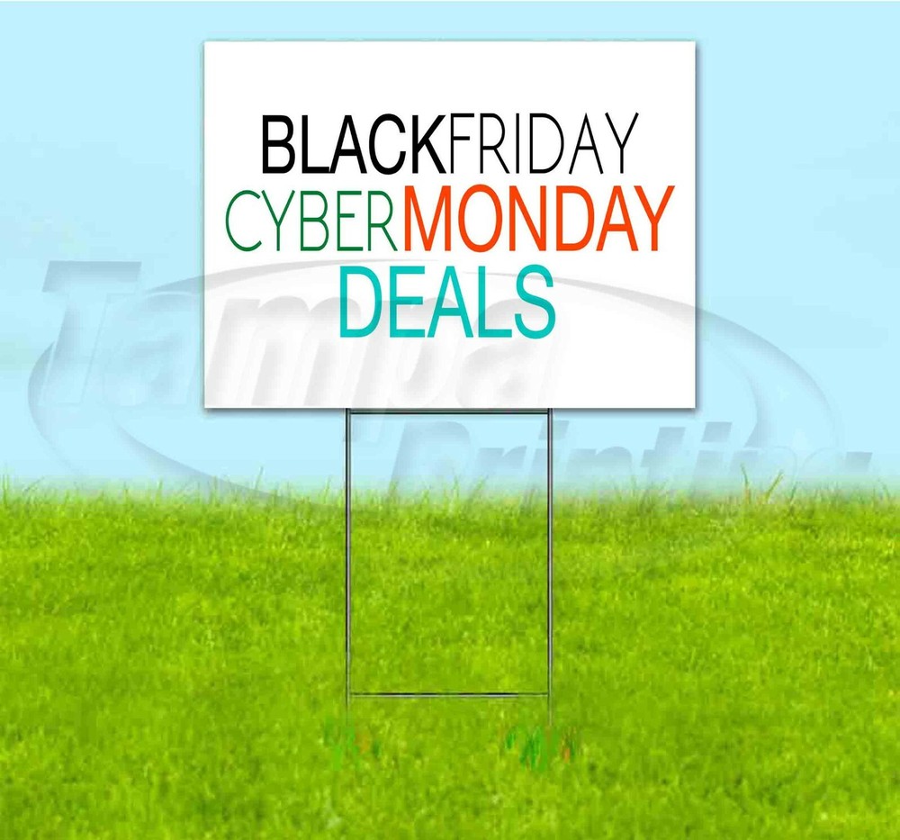 BLACK FRIDAY CYBER MONDAY DEALS 18x24 Yard Sign WITH STAKE Corrugated Bandit USA-image